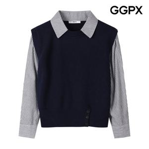 [지지피엑스]베스트 레이어드형 스트라이프 셔츠 GP9SH072F