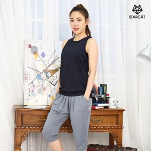 요가복상의 필라테스복 밑단 RIB루즈핏 나시ST07WQ1