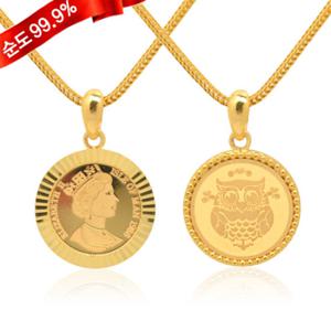 순금 목걸이 18.75g [여왕 양면] 여자