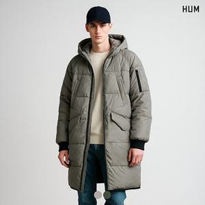 [HUM]유니) 앞판다운 5050 후드 롱 패딩 점퍼 (H174H164A)