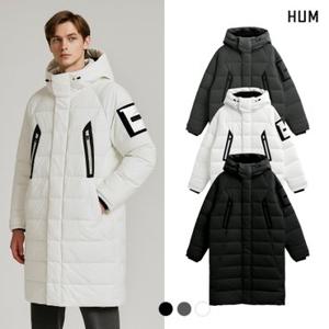 [HUM]남) 다운 8020 포켓배색패치 롱 다운 점퍼 (H174M184A)