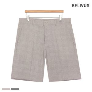 [빌리버스] 남자 반바지 체크 여름 슬랙스 스판 숏 팬츠 BHL012