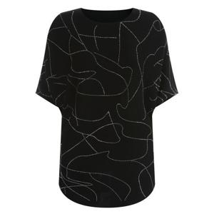[샵앤]큐빅패턴 보트넥 여름 데일리 가오리 여성 7부 니트티 GG-WKN-11921-블랙