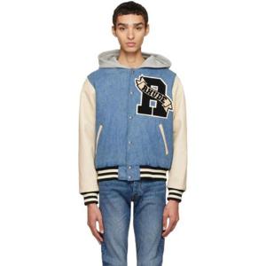 25 FW 루드 남성 블루 후드 보머 재킷 222923M180045