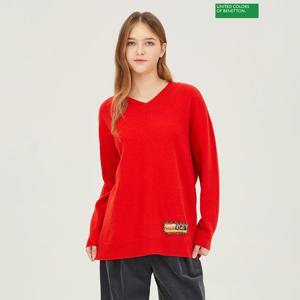[베네통] 손뜨개 자수 니트 BAKP75361_RD