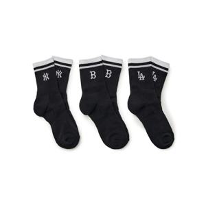 MLB  (3ASOMA25N-00BKS) 공용 스트라이프 장목양말 3족세트