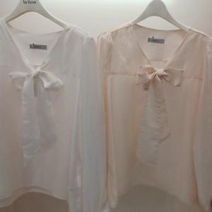 Destijl HC06 국내생산 브이리본넥 깔끔한 무지 기본 블라우스 D2523bl01