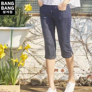 뱅뱅 HC04 여름여성인밴드 7부사방스판 청반바지 NQL515