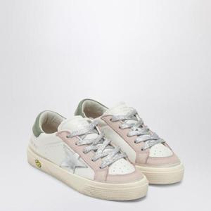 GOLDEN GOOSE Low top sneaker May white pink olive green GYF00496F006769XIGOLDE-12153