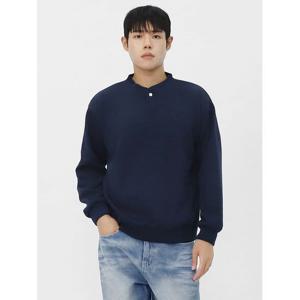 [빌리버스] 남성 헨리넥 버튼 니트 맨투맨 베이직 긴팔티셔츠 BCM093