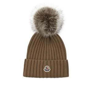 MONCLER Wool beanie with pompom 3B00064-A9327238