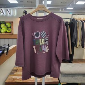 스테파니 HC03 유씽칠부 나염 레터링 티셔츠 A25TS5302