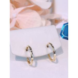 미니골드 14K 스퀘어 컷팅 링귀걸이 (14mm) ECPM4029
