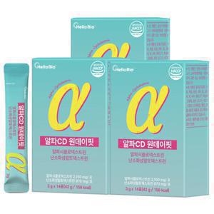 알파CD 원데이핏 알파시클로덱스트린 난소화성말토덱스트린 14포 3박스 총 42포