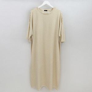 [샵앤]캔디 여성 라운드 5부 이지웨어 원마일 등원룩 통일자 단가라 롱 반팔 원피스 ARA-WDR-3162-옐로우