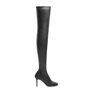 쿠레쥬 여성 블랙 Stretch 가죽 롱 부츠 424SKB045PU0049 9999 BLACK
