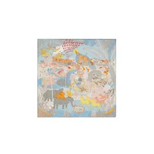 에르메스 르 카나발 데 아니모 스카프 90 블루 글라시에 죤 비프 그리 H003953S01