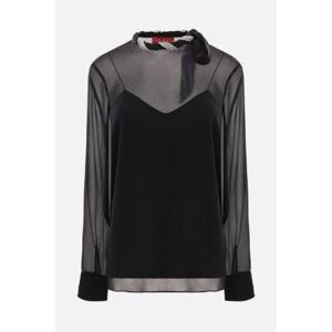 GUCCI 보석 트위스트 디테일이 있는 조젯 블라우스 793633ZARJY1043
