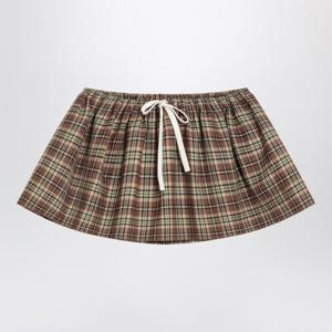 미우미우 카멜 토바코 체크 미니 스커트 MG2523OOO174R F0C59