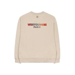 우영미 코튼 퍼지 백로고 스웨트셔츠 아이보리   22FW W223TS29719I