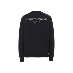 우영미 블랙 실버 크롬 백로고 스웨트셔츠 블랙   22FW W223TS28723B