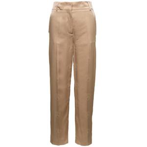 BURBERRY 39Jane39 실크 여성 베이지 하이웨이스트 릴렉스 팬츠 8071193A7651