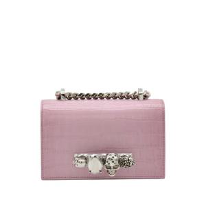 25 FW Alexander McQueen 스컬 장식 크로커다일 이펙트 레더 숄더 백 6531341HB025815 TP439410992