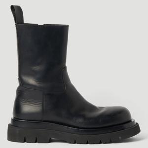 25 FW 보테가 베네타 러그 Lug 사이드 지퍼 스무스 레더 부츠 블랙 716205 VBS50 1000