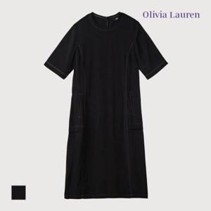 올리비아로렌 세이브존02 배색 스티치 원피스 VOCOA4M5316