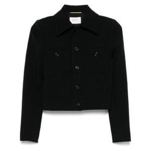 생로랑 생로랑 울 블렌드 블랙 크롭 자켓 2009292