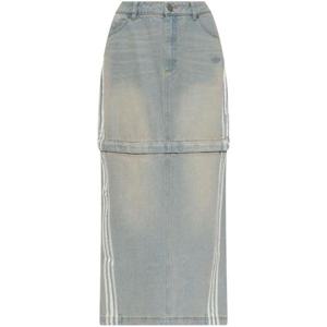 아디다스 미디 스커트 JX9215 DENIMZIPSKIRTLGHDEN Denim