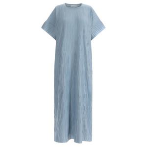 [샵앤]프릴주름 여성 라운드 데일리 이지웨어 H라인 반팔 롱원피스 LL-WDR-11873-소라