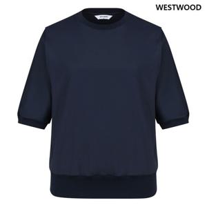 [웨스트우드] 우먼 우븐 레이어드 5부 라운드티_WO1WCTR406 NV