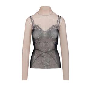 발렌시아가 긴팔 티셔츠 829214 4F4B4 1094 BLACK LIGHT BEIGE