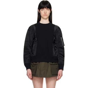 사카이 티셔츠 블랙 스펀지 스웨트   나일론 트윌 스웨트셔츠 251445F096014
