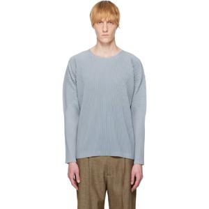 Homme Plisse Issey Miyake 티셔츠 블루 컬러 플리츠 티셔츠 251729M213011