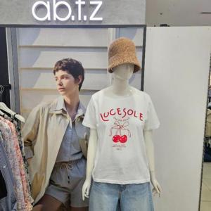 Ab.f.z DP01 리본프린팅라ㄴ라운드반팔티셔츠 AFZ2QK36