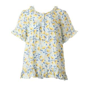 [비너스] 여성 꽃나염 프릴디테일 홈웨어상의(VEV3935F)