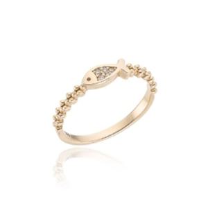 [로이드] 럭키 탄생석 볼라인 행운 물고기 14k 반지 LRS23005G
