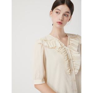 [씨씨콜렉트] 크링클 코튼 러플 블라우스