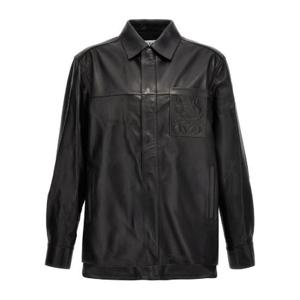 Loewe 로고 엠보싱 가죽 재킷 H526Y31L140 BLACK TP934523135