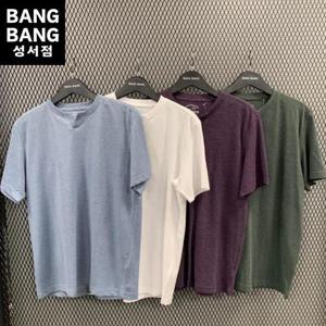 뱅뱅 HC04 여름남성 V 트임  헨리넥 반팔 티셔츠 NTL516