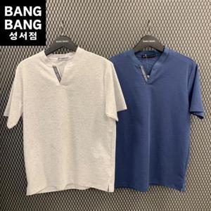 뱅뱅 HC04 여름남성 솔리드헨리넥 브이넥 반팔티 NTL368