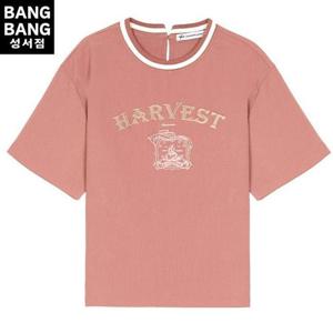 뱅뱅 HC04 여름 여성 레터링 라운드 반팔티 NTL365