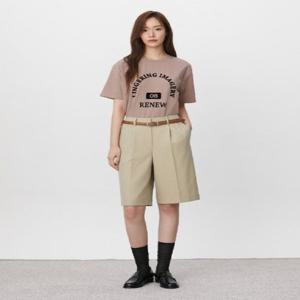 [플라스틱아일랜드] [BEIGE]로고 루즈핏 티셔츠 PR7CH831