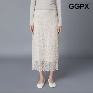 [GGPX] 로맨틱패턴 레이스 이중시스루 H라인 스커트 (GO8SK05F)