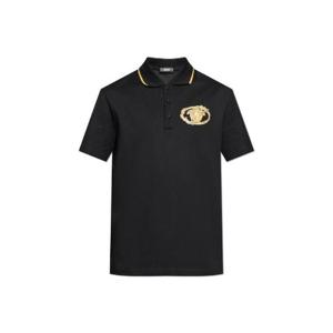 Versace 메두사 자수 반소매 폴로 셔츠 10139061A15864 1B000 TP948052529