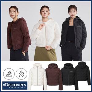 디스커버리 25년 겨울 신상 여성 티베른 튜브 구스다운 후드 경량패딩/세미오버핏/점퍼/자켓/퀼팅/기능성캐주얼 DWDJ84056-DXMIA