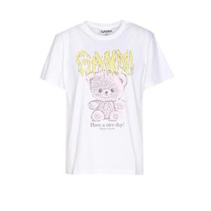 가니  테디 프린트 반팔 티셔츠 FW25 T4289151 5676645 White