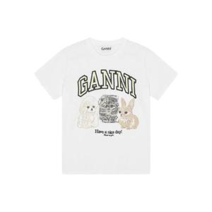 가니  애니멀 프린트 반팔 티셔츠 FW25 T4237151 5766474 White